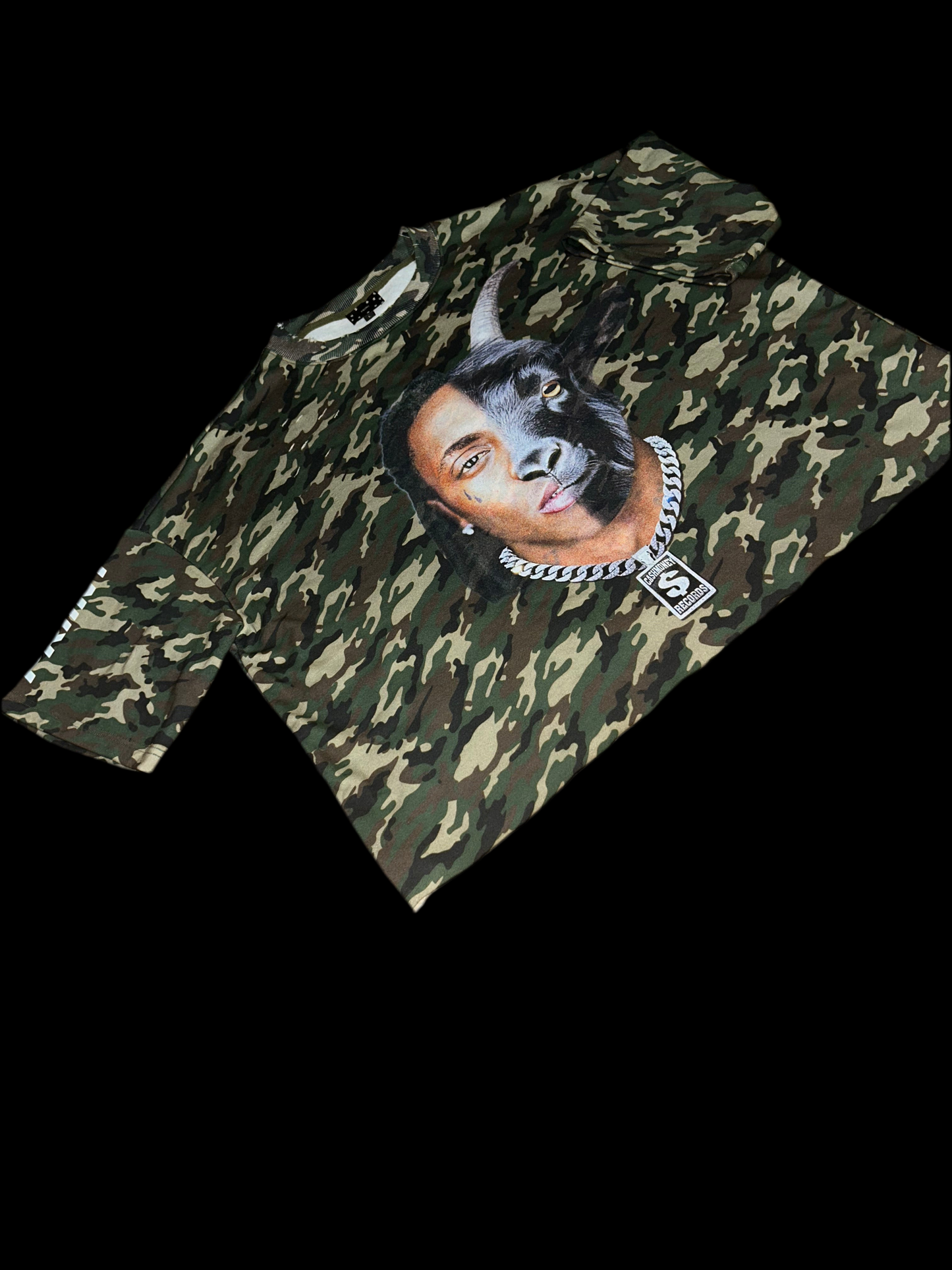 Lil Wayne GOAT Cash Money Army camo slightly cropped Tee