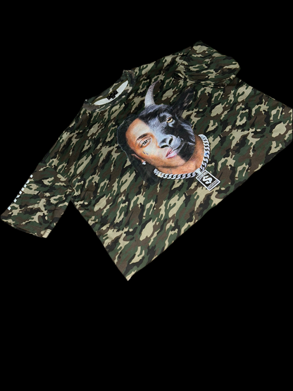 Lil Wayne GOAT Cash Money Army camo slightly cropped Tee